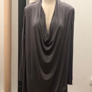 AllSaints Grey long Sleeve plunging neckline Dress size 8